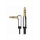Cablu Plat Jack 3.5mm - Jack 3.5mm 90 Grade AUX (Argintiu) 1m UGreen