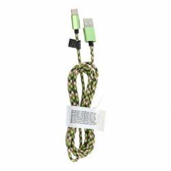 Cablu Date & Incarcare Textil Tip C 2.0 (Verde) C248 2m
