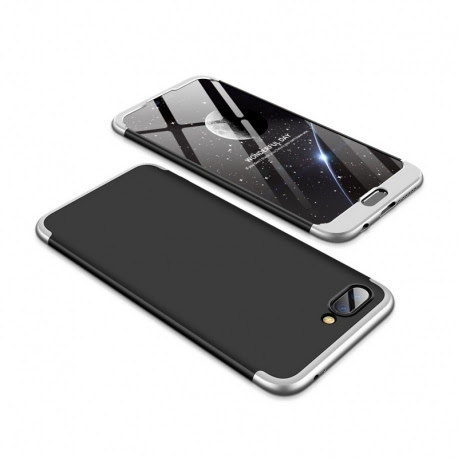 Husa HUAWEI Honor 10 - GKK 360 Full Cover (Argintiu/Negru)