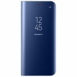 Husa SAMSUNG Galaxy J3 2017 - Flip Wallet Clear (Albastru)
