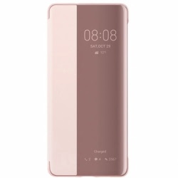 Husa HUAWEI P30 - Flip Wallet Clear (Roz-Auriu)