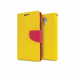 Husa HTC M9 - Fancy Book (Galben&Roz)