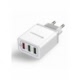 Incarcator Quick Charge 3.0A cu 3 Porturi USB - Doar Priza (Alb) Wozinsky WWC-01