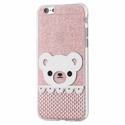Husa APPLE iPhone 6\6S - Fashion (Shinny Bear Roz)