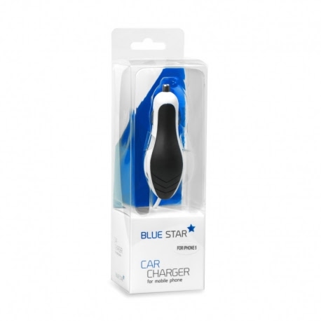 Incarcator Auto APPLE iPhone cu Mufa Lightning (Alb) Blister Blue Star
