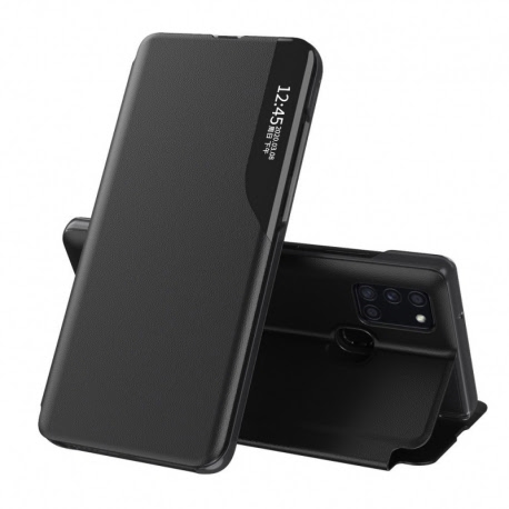 Husa SAMSUNG Galaxy A12 - Leather View Case (Negru)