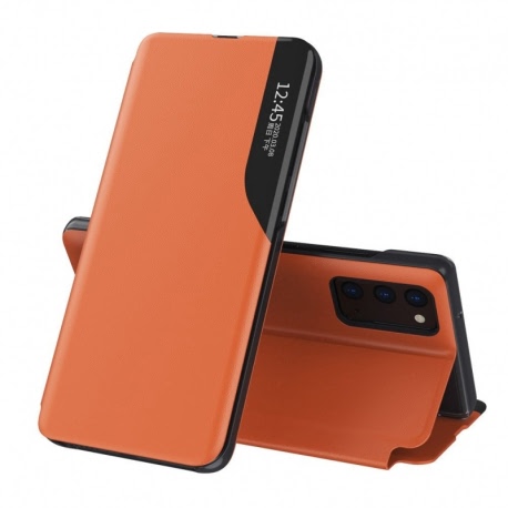 Husa SAMSUNG Galaxy A02s - Leather View Case (Portocaliu)