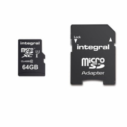Card MicroSD 64GB + Adaptor (Clasa 10) Integral Ultima Pro
