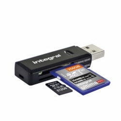 Stick USB 3.1 + Cititor de carduri (Negru) Integral
