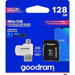 Card MicroSD 128GB + Adaptor Clasa 10 GoodRam