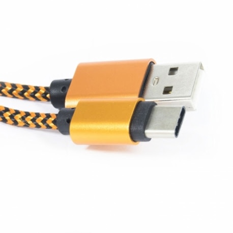Cablu Date & Incarcare Textil Tip C (Portocaliu) ATX