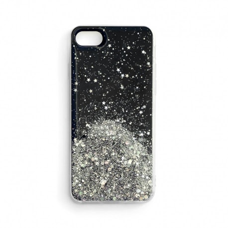Husa pentru SAMSUNG Galaxy A12 - Glitter Lichid Star (Negru) Wozinsky