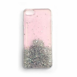 Husa pentru SAMSUNG Galaxy A12 - Glitter Lichid Star (Roz) Wozinsky