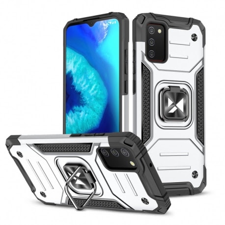 Husa pentru SAMSUNG Galaxy A02s - Ring Armor (Argintiu) Wozinsky