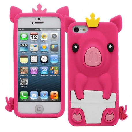 Husa APPLE iPhone 4\4S - 3D (Porc - Roz)