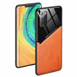 Husa pentru XIAOMI Redmi 9T \ Poco M3 - Leather Lens (Portocaliu)