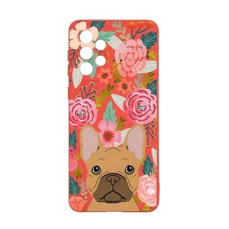 Husa Silicon, Compatibila Cu Samsung Galaxy A13 4G, Dog and Flowers