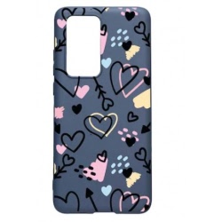 Husa Silicon Compatibila Cu Samsung Galaxy A52s 5G, Love Symbols, rezistenta la uzura, anti-alunecare, AlaskanBlue