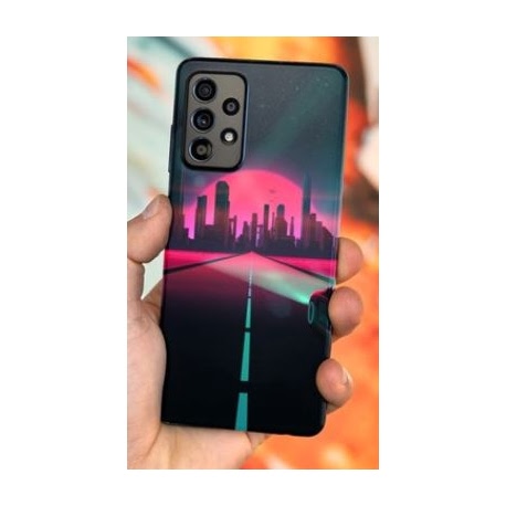 Husa compatibila cu Samsung Galaxy A52 model Night City, Silicon