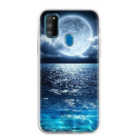 Husa Silicon Soft HQ Print, Compatibila Cu Motorola Moto E20, Luna si Marea