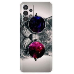 Husa Silicon Compatibila Cu Samsung A53 5G, pisica cu ochelari