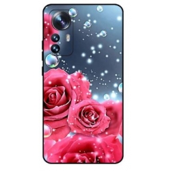 Husa Silicon Compatibila Cu Xiaomi 12 Pro Trandafiri roz