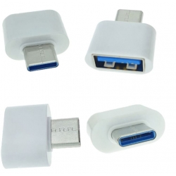 Adaptor OTG USB 2.0 mama la USB tip C tata, alimentare, conectare si transfer de date, alb