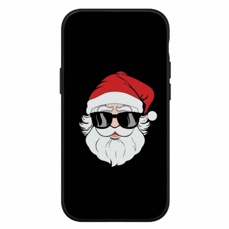 Husa personalizata Paramount model Cool Santa, compatibila cu Apple iPhone 12 Pro, silicon cu interior microfibra, negru