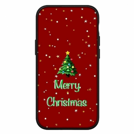 Husa personalizata Paramount model Merry Christmas 1, compatibila cu Apple iPhone X, silicon cu interior microfibra, negru