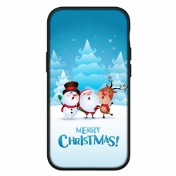 Husa personalizata Paramount model Merry Christmas 3, compatibila cu Apple iPhone 7 Plus, silicon cu interior microfibra, negru