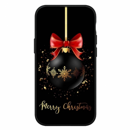 Husa personalizata Paramount model Merry Christmas 7, compatibila cu Apple iPhone 12 Pro, silicon cu interior microfibra, negru