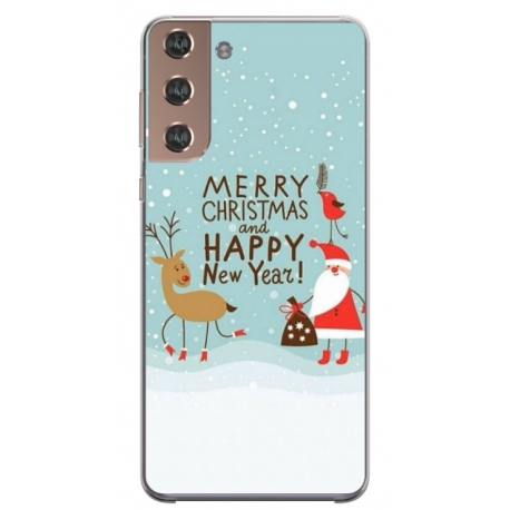 Husa personalizata HQPrint pentru Samsung Galaxy S22 Plus, model Happy Christmas and New Year, multicolor, S1D1M0047