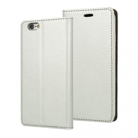 Husa SAMSUNG Galaxy J7 2017 - Magnet Piele (Argintiu)