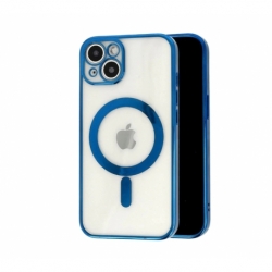 Husa HQ MagSure compatibila cu Apple iPhone 14, Albastru Inchis, incarcare wireless