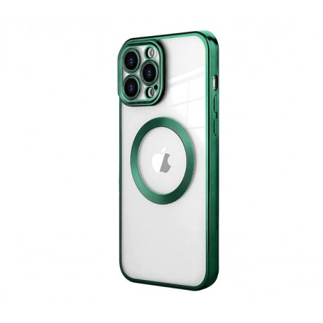Husa HQ MagSure compatibila cu Apple iPhone 13, Verde Inchis, incarcare wireless