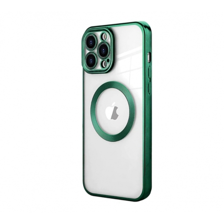 Husa HQ MagSure compatibila cu Apple iPhone 14 Pro, Verde Inchis, incarcare wireless