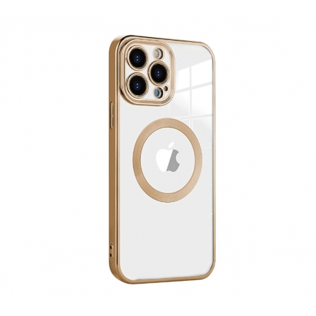 Husa HQ MagSure compatibila cu Apple iPhone 13 Pro Max, Auriu, incarcare wireless
