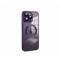 Husa HQ MagSure compatibila cu Apple iPhone 13, Mov, incarcare wireless