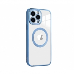 Husa HQ MagSure compatibila cu Apple iPhone 14 Plus, Albastru Deschis, incarcare wireless