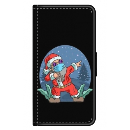 Husa personalizata tip carte HQPrint pentru Xiaomi Redmi 8, model Covid Santa, multicolor, S1D1M0055