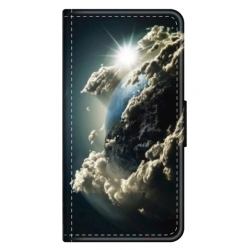Husa personalizata tip carte HQPrint pentru Samsung Galaxy A02S, model Cloudy Earth, multicolor, S1D1M0067