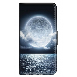 Husa personalizata tip carte HQPrint pentru Samsung Galaxy A03S, model Moon Sky, multicolor, S1D1M0228