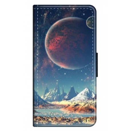 Husa personalizata tip carte HQPrint pentru Samsung Galaxy A03S, model Alien Planet, multicolor, S1D1M0264