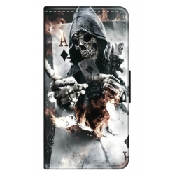 Husa personalizata tip carte HQPrint pentru Samsung Galaxy A03S, model Skeleton Cards, multicolor, S1D1M0301