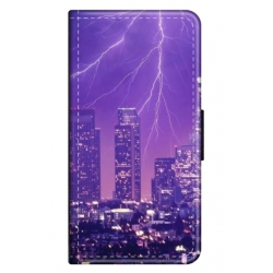 Husa personalizata tip carte HQPrint pentru Samsung Galaxy A04S, model Purple Lightning, multicolor, S1D1M0354