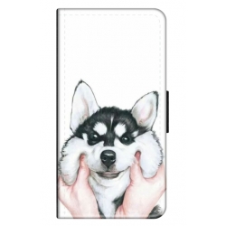 Husa personalizata tip carte HQPrint pentru Samsung Galaxy A12, model Fluffy Dog, multicolor, S1D1M0033