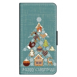Husa personalizata tip carte HQPrint pentru Samsung Galaxy A12, model Merry Christmas 1, multicolor, S1D1M0056