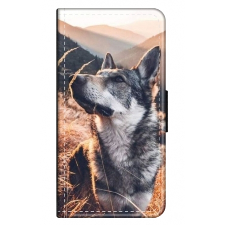 Husa personalizata tip carte HQPrint pentru Samsung Galaxy A12, model Dog 1, multicolor, S1D1M0064