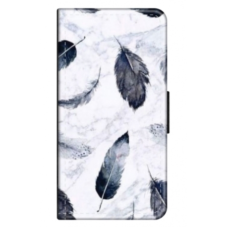 Husa personalizata tip carte HQPrint pentru Samsung Galaxy A12 5G, model Leaf Design 2, multicolor, S1D1M0071