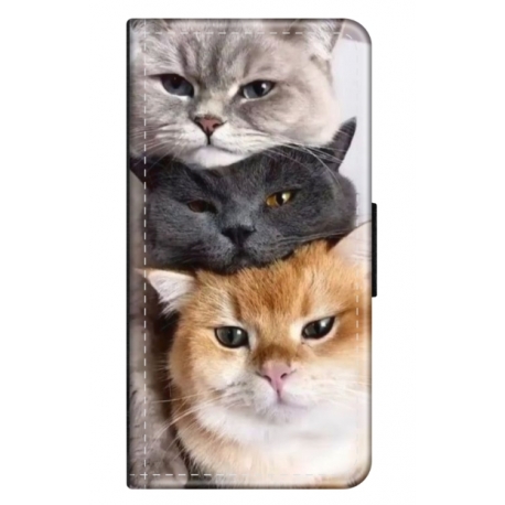 Husa personalizata tip carte HQPrint pentru Samsung Galaxy A12 5G, model Cats, multicolor, S1D1M0116